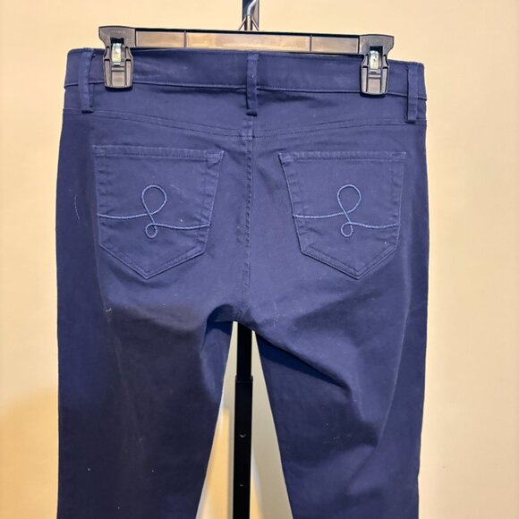 Lilly Pulitzer South Ocean Skinny Crop True Navy Fringe Cuff Pants - Picture 8 of 12